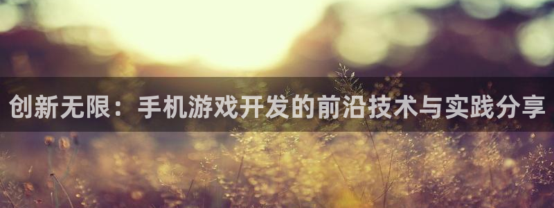 沐鸣2多少年：创新无限：手机游戏开发的前沿技术与实践分享