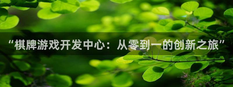 沐鸣2官方注册：“棋牌游戏开发中心：从零到一的创新之旅”
